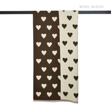 Load image into Gallery viewer, THSS2837: Chocolate: Reversible Hearts Scarf
