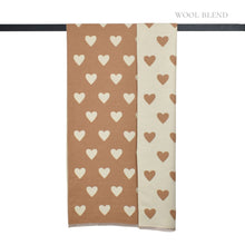 Load image into Gallery viewer, THSS2838: Caramel: Reversible Hearts Scarf