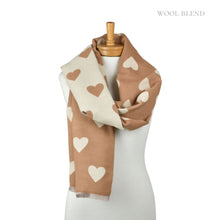 Load image into Gallery viewer, THSS2838: Caramel: Reversible Hearts Scarf