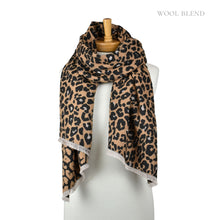 Load image into Gallery viewer, THSS2840: Tan: Reversible Leopard Luxe Scarf