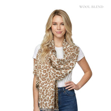 Load image into Gallery viewer, THSS2842: Camel: Reversible Leopard Luxe Scarf