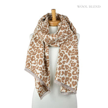 Load image into Gallery viewer, THSS2842: Camel: Reversible Leopard Luxe Scarf