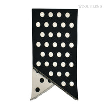 Load image into Gallery viewer, THSS2846: Black White: Reversible Polka Dot Scarf
