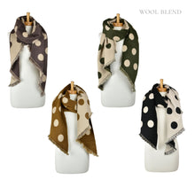 Load image into Gallery viewer, THSS2846: Black White: Reversible Polka Dot Scarf