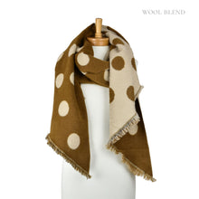 Load image into Gallery viewer, THSS2847: Camel Beige: Reversible Polka Dot Scarf