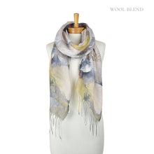 Load image into Gallery viewer, THSS2850: Brown: Gardenia Watercolour Scarf