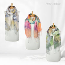 Load image into Gallery viewer, THSS2850: Brown: Gardenia Watercolour Scarf
