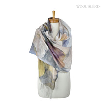 Load image into Gallery viewer, THSS2850: Brown: Gardenia Watercolour Scarf