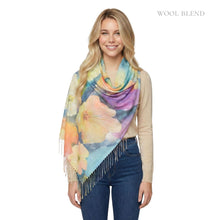 Load image into Gallery viewer, THSS2852: Multicolour: Gardenia Watercolour Scarf