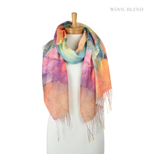 Load image into Gallery viewer, THSS2852: Multicolour: Gardenia Watercolour Scarf