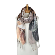 Load image into Gallery viewer, THSS2853: Brown: Leaf Art Scarf