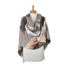 Load image into Gallery viewer, THSS2853: Brown: Leaf Art Scarf
