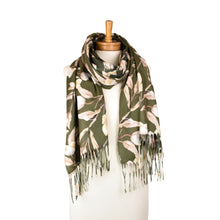 Load image into Gallery viewer, THSS2855: Olive Green: Magnolia Garden Scarf