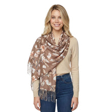 Load image into Gallery viewer, THSS2856: Brown: Magnolia Garden Scarf