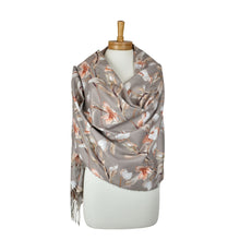 Load image into Gallery viewer, THSS2858: Grey: Magnolia Garden Scarf