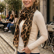 Load image into Gallery viewer, THSS2860: Brown: Lux Leopard Scarf