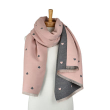 Load image into Gallery viewer, THSS2874: Pink: Reversible Petite Hearts Scarf