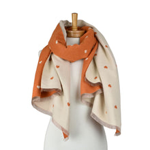 Load image into Gallery viewer, THSS2875: Orange: Reversible Petite Hearts Scarf