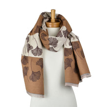 Load image into Gallery viewer, THSS2876: Camel: Reversible Multi Gingko Scarf