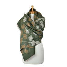 Load image into Gallery viewer, THSS2881: Olive Green: Reversible Multi Gingko Scarf