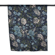 Load image into Gallery viewer, THSS2884: Navy Blue: Peony Rose Garden Scarf