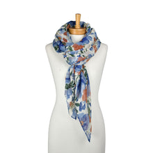 Load image into Gallery viewer, THSS2885: Blue: Botanical Garden Floral Scarf