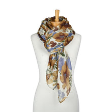Load image into Gallery viewer, THSS2886: Brown: Botanical Garden Floral Scarf