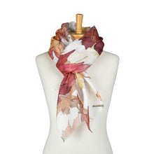 Load image into Gallery viewer, THSS2887: Brown: Autumn Maple Leaf Scarf
