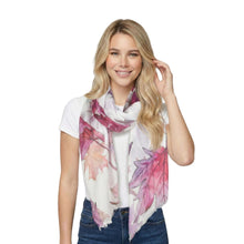 Load image into Gallery viewer, THSS2888: Purple: Autumn Maple Leaf Scarf