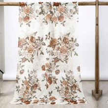 Load image into Gallery viewer, THSS2889: White Brown: Vintage Rose Garden Scarf