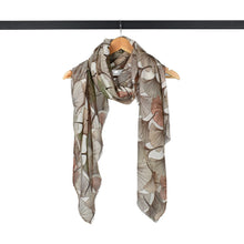 Load image into Gallery viewer, THSS2892: Brown: Ginkgo Leaf Scarf