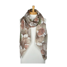 Load image into Gallery viewer, THSS2892: Brown: Ginkgo Leaf Scarf