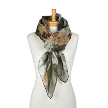 Load image into Gallery viewer, THSS2894: Green Brown: Abstract Brushstroke Scarf