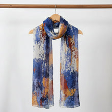 Load image into Gallery viewer, THSS2895: Blue Yellow: Abstract Brushstroke Scarf
