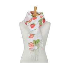 Load image into Gallery viewer, THSS2901: White: Strawberry Scarf
