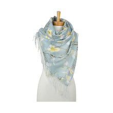 Load image into Gallery viewer, THSS2906: Teal Mint: Magnolia Blossoms Scarf