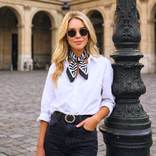 Load image into Gallery viewer, THSS2912: White: Zebra Print Square Scarf