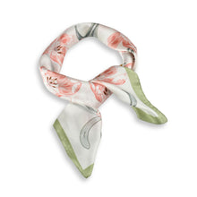 Load image into Gallery viewer, THSS2916: Mint: Tulips Daffodils Square Scarf