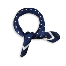 Load image into Gallery viewer, THSS2927: Navy: Small Polka Dot Square Scarf