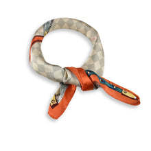 Load image into Gallery viewer, THSS2930: Orange: Luxe Monogram Square Scarf
