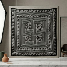 Load image into Gallery viewer, THSS2935: Black: Noir Stripes Square Scarf