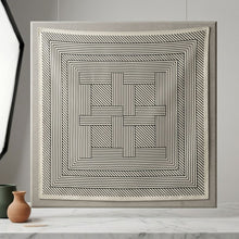 Load image into Gallery viewer, THSS2936: Platinum: Noir Stripes Square Scarf