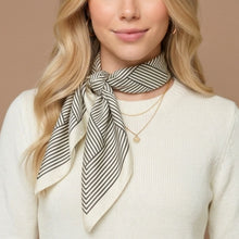 Load image into Gallery viewer, THSS2936: Platinum: Noir Stripes Square Scarf