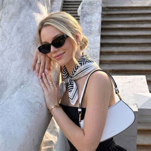 Load image into Gallery viewer, THSS2937: Black: Geometric Polka Geo Square Scarf
