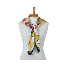 Load image into Gallery viewer, THSS2939: White: Mix Calla Lily Square Scarf