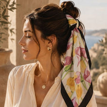 Load image into Gallery viewer, THSS2939: White: Mix Calla Lily Square Scarf