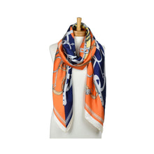 Load image into Gallery viewer, THSS2943: Navy: Elegant Equestrian Scarf