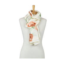 Load image into Gallery viewer, THSS2944: Coral: Blooming Roses Scarf