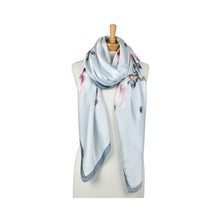 Load image into Gallery viewer, THSS2949: Cloud Blue: Magnolia Blossom Scarf