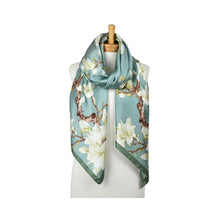 Load image into Gallery viewer, THSS2950: Teal: Magnolia Blossom Scarf
